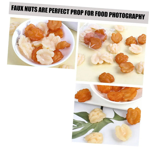 18Pcs Lifelike Walnut Models For DIY Crafts And Home Decor Dope Realistic Artificial Nuts in bowls and scattered on table