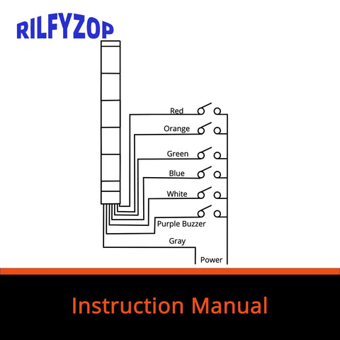 Wiring diagram for Industrial Signal Tower Light With Multi Color Led Indicator And Built In Buzzer, AC 110 120V.