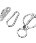 Stainless Steel Horse Tie Ring With Safety Release Mechanism for Training Half Round Ring with Eye Bolts for Pulling Back Durable Metal Horse Gear