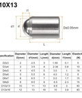 Top Tier 304 Stainless Steel Ball Head Spring Plungers Set Of Six Drop Dead Solid Heavy Duty Locating Pins with specifications.