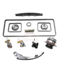Heavy Duty 13 Pc Timing Chain Kit With Water Pump For Nissan Frontier Xterra Pathfinder Equator NV1500 4.0L Engine 2005-2010 Alloy Durability Replacement showing chain, guides, gears, and pump