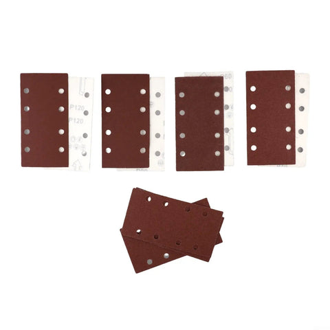 Get This Awesome 20 Pcs Rectangle Sanding Paper Set For Woodworking With 93x185mm Sheets, assorted grits visible.