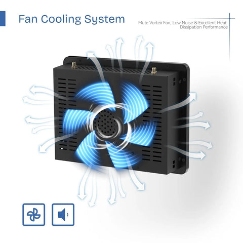 Cooling system of 7 Inch Embedded Panel PC with 10 Point Capacitive Touchscreen 1024x600 Display featuring fan cooled technology