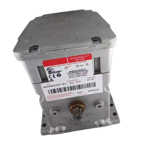 Heavy Duty Rotary Damper Actuator M6284A1097 For Hvac Zone Control showing motor with label and mounting details.