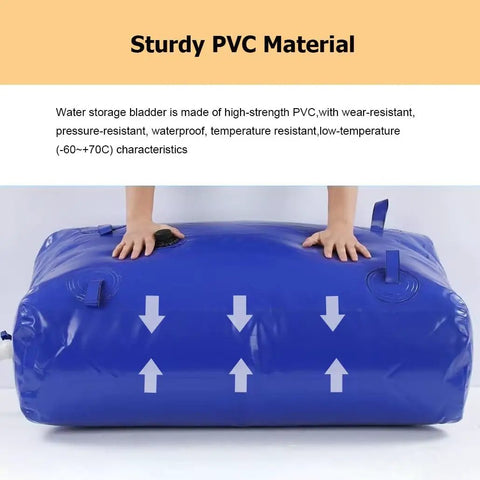 Collapsible Portable Water Storage Tank With Valve 500L Large Capacity Soft Water Bag For Camping And RV Trips Drought Ready