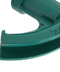 Close-up of the green handle of the Premium Manual Conduit Bender And Portable Tube Former for shaping pipes.