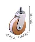 Heavy Duty Casters 4 Pieces M8 Threaded Heavy Duty Silent Replacements, 8.3cm white wood and metal caster wheel for quiet movement.