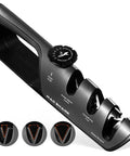 Six Position Adjustable Heavy Duty Knife Sharpener With Coarse And Fine Slots Handheld Manual Sharpening Tool For Kitchen Knives Pocket Knives And Scissors Large Black Everyday