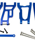 1967 Chevy C10 Drag Slash RC Crawler Front and Rear Suspension Arm Set Aluminum Alloy Upgrade Replacement Blue for One Tenth Scale RC Cars