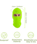 3 Pack Fluorescent Green Balaclava Full Face Mask for Outdoor Cycling and Bike Riding Soft Polyester Breathable Headwear