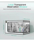 Transparent enclosure for A1/A1 Mini 3D printer with AMS Lite and LED, showing filament storage and observation window