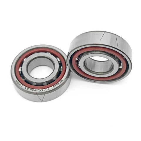 Premium Grade 7001AC Angular Contact Ball Bearings Abec 5 12mm x 28mm x 8mm set in open cage for heavy duty use.