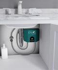 Tankless Electric Water Heater 6 kW at 240V installed under sink, compact for small bathrooms and kitchens
