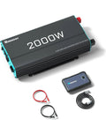 2000W Pure Sine Wave Inverter 12V DC To 110V AC For Off Grid Solar RV Truck And Home Use with USB Port, remote, cables.