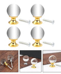 Crystal Glass Cabinet Knobs Set 4 Pack With Gold Finish Single Hole Drawer Pulls For Kitchen Cabinets And Furniture European Style