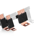 Solid Vehicle Electrical Link Unit With Molded Housing And Metal Tabs, detailed view of fuses and connections.