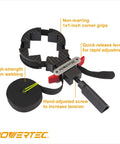 Heavy Duty Quick Release Strap Clamps For Woodworking Badass Adjustable Band Clamp Kit With 13 Foot Belt For Cabinet Assembly No Sweat Operation Pack Of Two showing high-strength nylon webbing and quick-release levers.