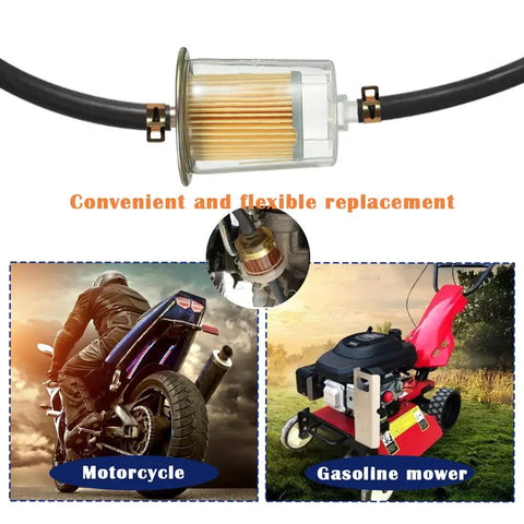4 Pack 5/16 Inch Inline Fuel Filters With Built In Magnets And 8 14mm Hose Clamps For Motorcycles Cars And Trucks Replacement Kit HE007