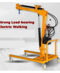 Heavy Duty Hydraulic Pickup Truck Mounted Jib Crane With Electric Manual Winch Built Like A Tank Rig Ready Overload Protection Solid Steel Farm Gear For Rough Daily Grinds And Serious Contractors on a wheeled frame, showing winch and hydraulic arm.
