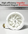 Off Grid 50W Micro Hydro Generator with brushless permanent magnet turbine impeller, high efficiency, white casing