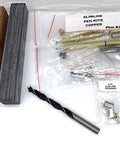 Slimline Pen Kit Starter Set With Case, 7mm Drill Bit, Bushings, And Wood Blocks, Includes Assorted Pen Platings For Wood Turning Beginners