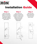 Installation guide for Heavy Duty 4 X 16 Inch Door Push Plate In Oil Rubbed Bronze with step-by-step visuals.