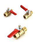 Four Pack One Quarter Inch Brass Ball Valve Shut Off Set With NPT Male And Female Threads Heavy Duty Air Compressor Fittings
