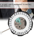 Three Hands Quartz Watch Movement With Double Calendar Kit for Pro Repair and DIY Enthusiasts, visible calendar wheels, durable metal.