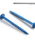 Pocket Hole Screws 2 Inch Set Of 300 With Extra 100mm Drive Bit Magnetized Bit For Easy Use Rust Resistant Blue Coated Exterior Wood Screws No 8 Diameter Coarse Thread Washer Head Square Drive Self Tapping Tip