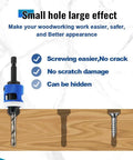 Heavy Duty Adjustable Depth Stop Carbide Countersink Bit Set With HSS M2 Tapered Drill Bits angled over wood for precise screw placement.