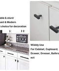 50 Pack Black Cabinet Pulls 3 Inch Center to Center T Pull Drawer Handles With Easy Install 5 Inch Overall Length