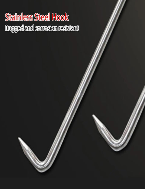 Close-up of Built Tough Stainless Steel Manhole Cover Hook With Triangular Handle, showcasing rugged design and durability.