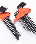 Premium 9Pc Long Arm Ball End Hex Key Wrench Set With Ergonomic Grip For Heavy Duty Auto Repair, Mechanical Projects And DIY Fixes That Get The Job Done Right in orange holder