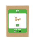 Flat Head Rivet Nut Set Of Fifty Carbon Steel Threaded Inserts With Knurled Body And Zinc Plated Finish Ten Thirty Two Thread Size