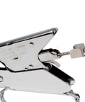 Heavy Duty Handheld Plier Stapler Makes Stapling Paper Bags Thin Plastics Cardboard A Breeze with open staple loading view.