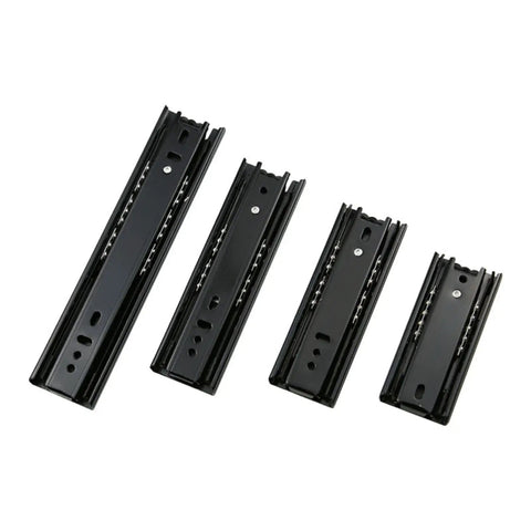 Wide Drawer Slide Rails 4 Inch Short Ball Bearing Guides Folding Ball Rail System 2 Pack for Small Cabinets in Black Finish