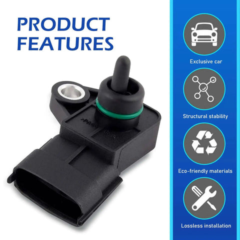 Direct Fit Map Sensor Replacement For Kia Vehicles that fits various models, shown close-up with eco-friendly materials and stability.