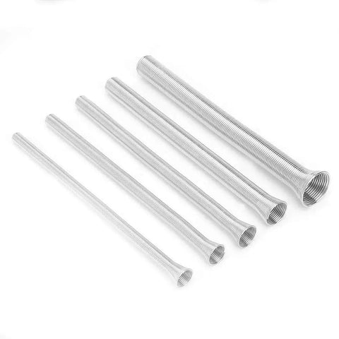 5 Piece Super Elastic Steel Pipe Bender Set For Curving Copper Aluminum Stainless Steel Tubes, high density steel springs, various sizes.