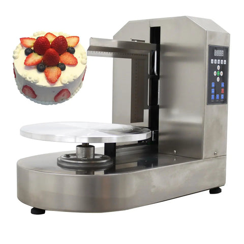 Fully Automatic Cake Decorating Machine Stainless Steel Cream Spreader For 4 To 12 Inch Cakes With Quiet Turntable 110V 300W