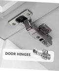 Stainless Steel Damping Hinges For Cabinet Doors 2 Pack Heavy Duty Hydraulic Soft Close Mechanism shown installed on cabinet door