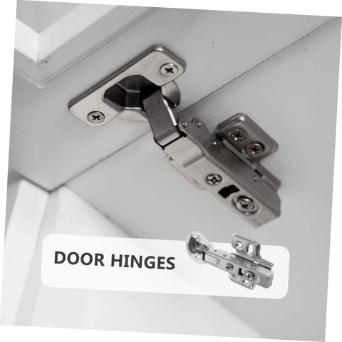 Stainless Steel Damping Hinges For Cabinet Doors 2 Pack Heavy Duty Hydraulic Soft Close Mechanism shown installed on cabinet door