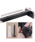 Rock Solid Wall Mounted Shelf Brackets Pack Of Two Heavy Duty Metal Supports Black Steel Finish 12 Inch Arms with included screws.