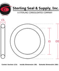 Silicone O-ring, red, 1-1/4 in ID x 1-1/2 in OD x 1/8 in width, pack of 10, Sterling Seal & Supply