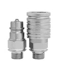 Heavy Duty Steel Hydraulic Quick Coupler M20x1.5 Push Pull Connector With Slick Threads, showing threaded connector design.