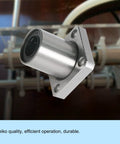 Heavy Duty Square Flange Linear Ball Bearing, ID 12mm OD 21mm, SAE 52100 carbon steel design for CNC routers and 3D printers.