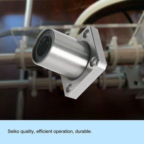 Heavy Duty Square Flange Linear Ball Bearing, ID 12mm OD 21mm, SAE 52100 carbon steel design for CNC routers and 3D printers.