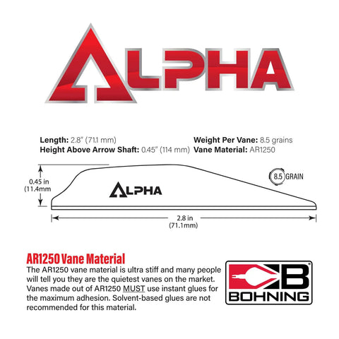 Diagram of AR 1250 Vane 2.8 Inch White 36 Pack Delivers Stealth Speed And Torque with dimensions and material info