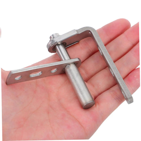 Stainless Steel Self Closing Hidden Hinge For Double Swing Doors Beefed Up Rust Resistant Saloon Pivot Hinge With Heavy Duty Construction And Concealed Hardware For Kitchen And Home Use, shown in hand