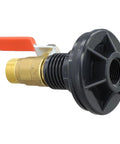 Rock Solid One Half Inch Brass Ball Valve With Bsp Male Threads For Water Line Connections, featuring a durable red handle.
