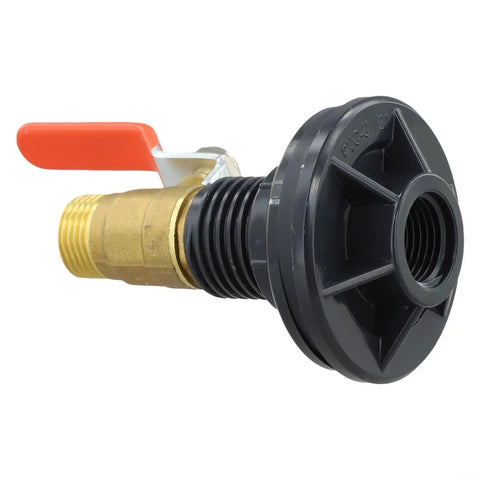 Rock Solid One Half Inch Brass Ball Valve With Bsp Male Threads For Water Line Connections, featuring a durable red handle.